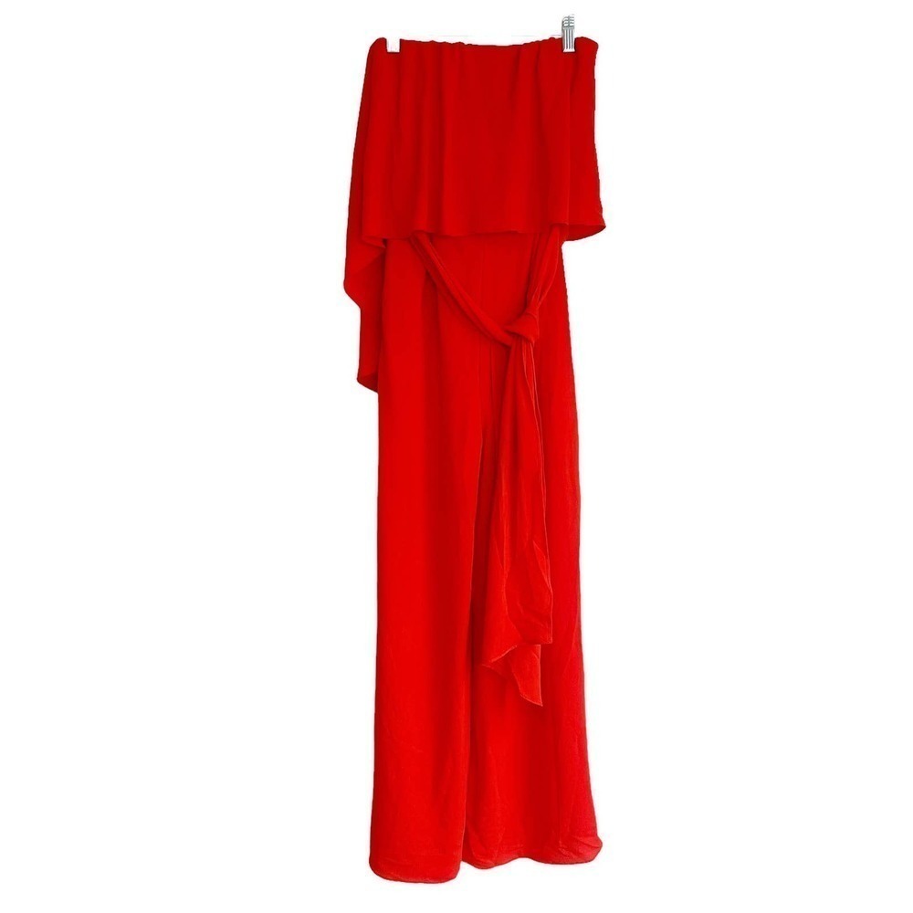 Vici Strapless Wide Leg Jumpsuit Red Orange Women's Size Xs Nwot — image 3 of 8